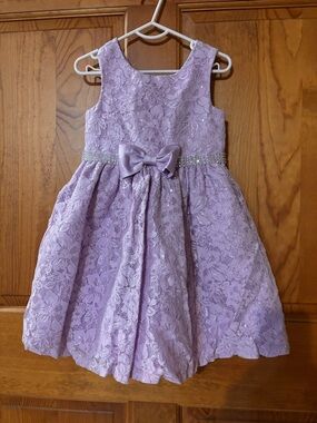 Bonnie Jean Lavender Lace Bow Party Dress